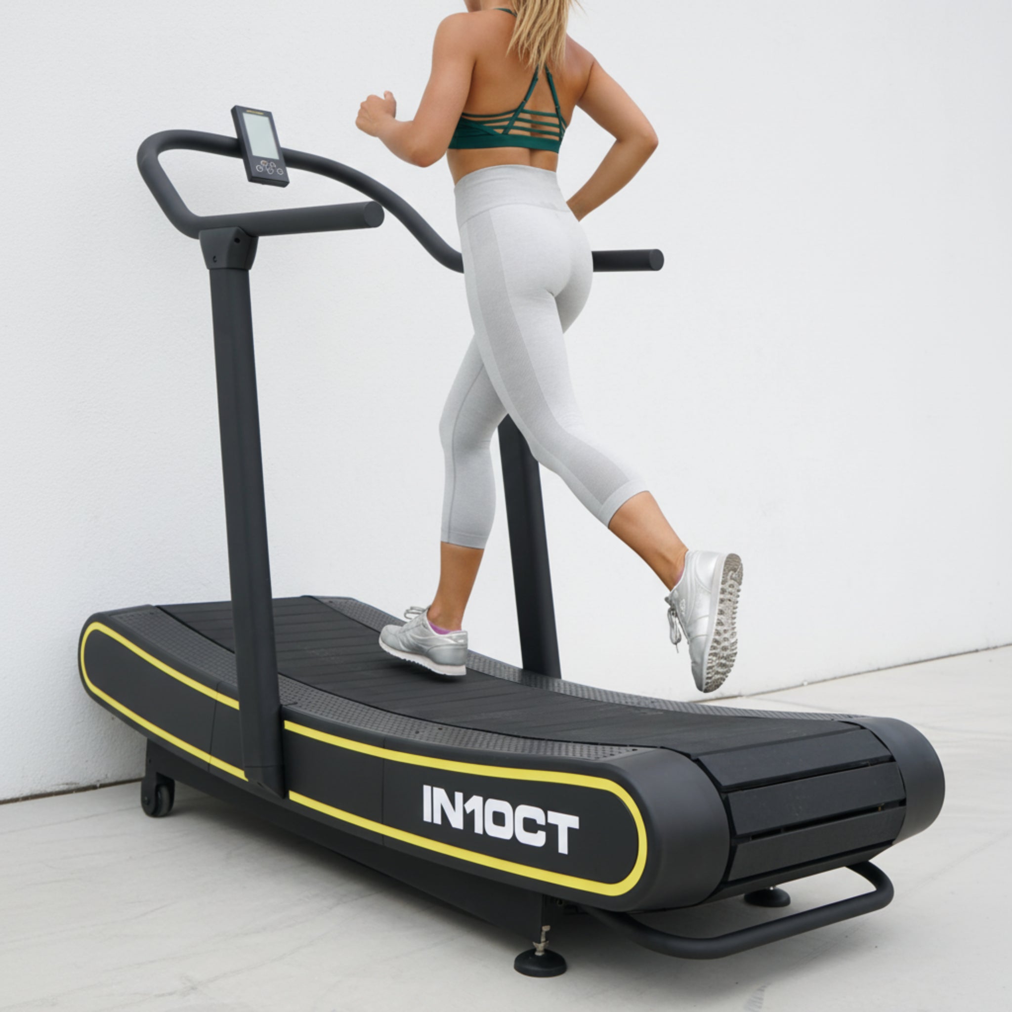 Elite Curved Manual Treadmill – Commercial-Grade Self-Powered Running System (Black & Yellow)