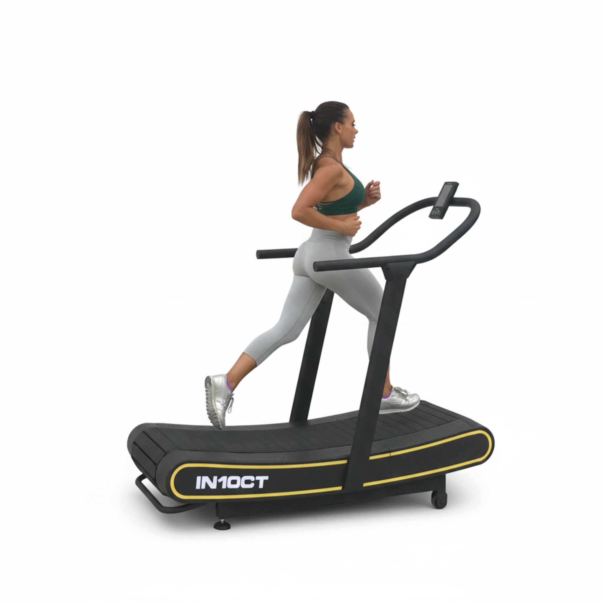 Elite Curved Manual Treadmill – Commercial-Grade Self-Powered Running System (Black & Yellow)
