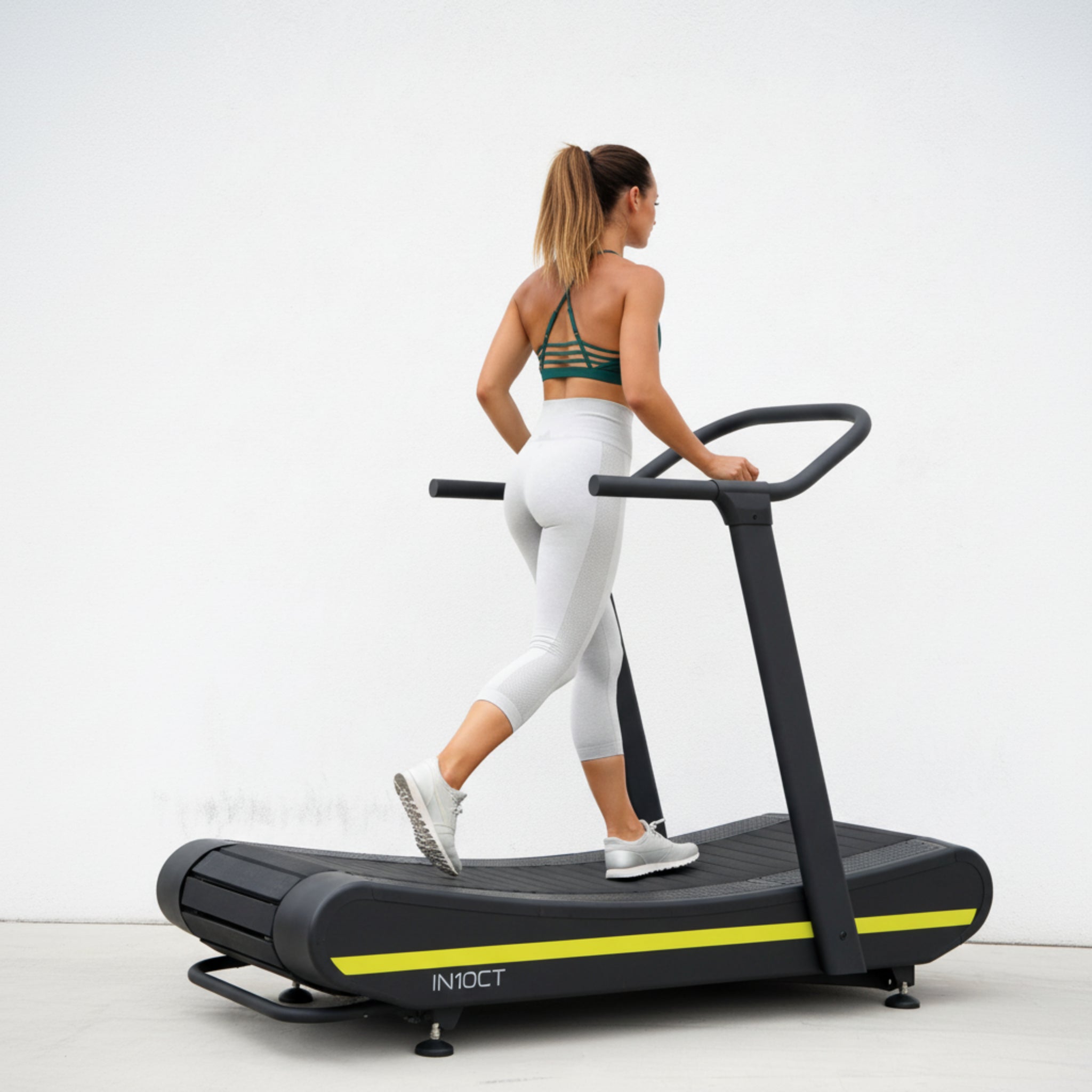 Elite Curved Manual Treadmill – Commercial-Grade Self-Powered Running System (Black & Yellow)