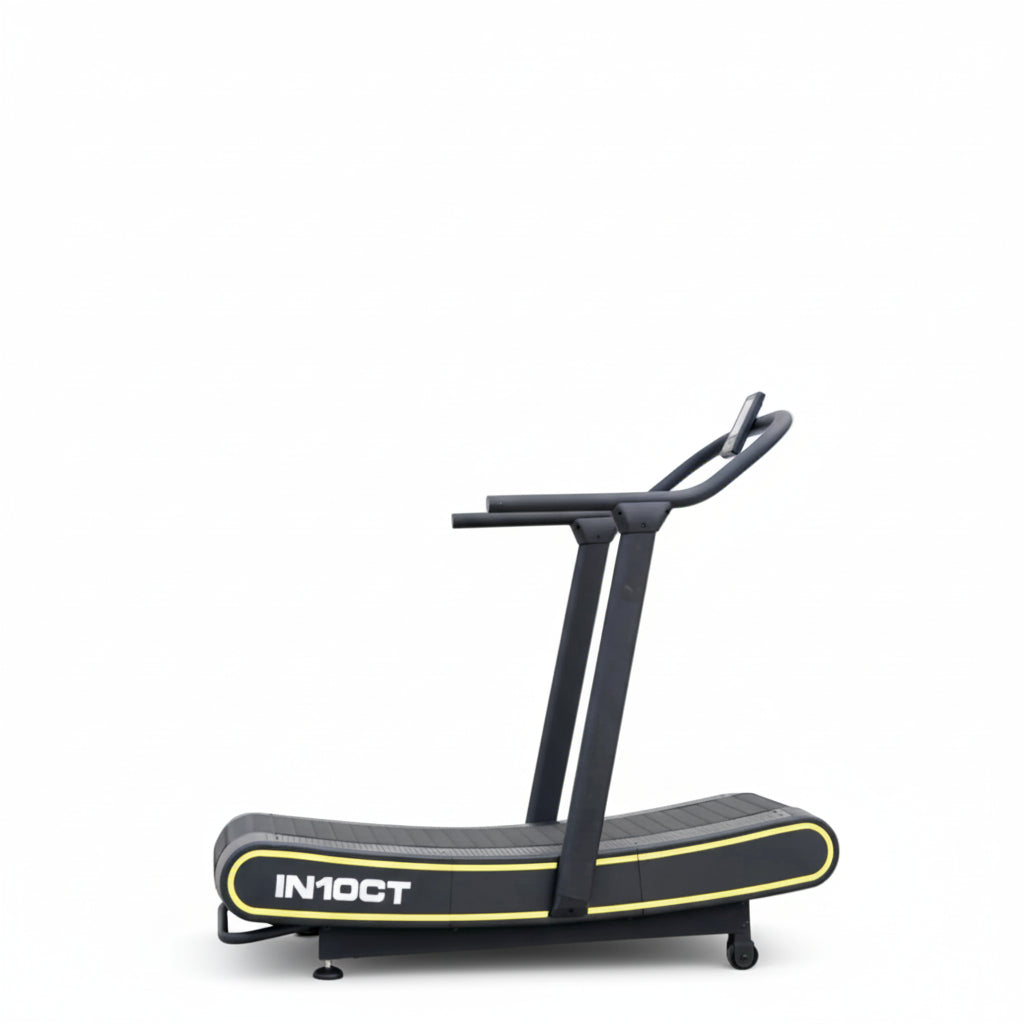 Elite Curved Manual Treadmill – Commercial-Grade Self-Powered Running System (Black & Yellow)