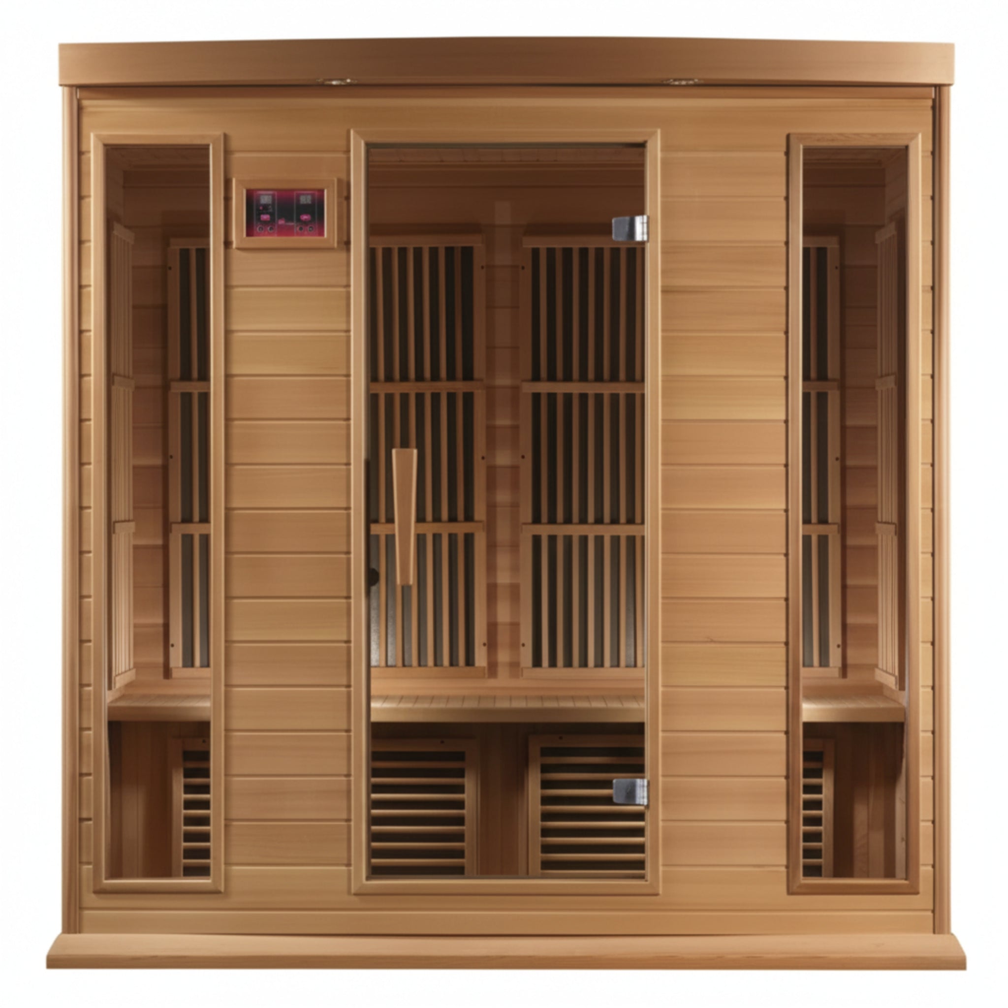 Maxxus 4-Person Infrared Sauna – Hemlock Wood Indoor System with Bluetooth & Chromotherapy Lighting