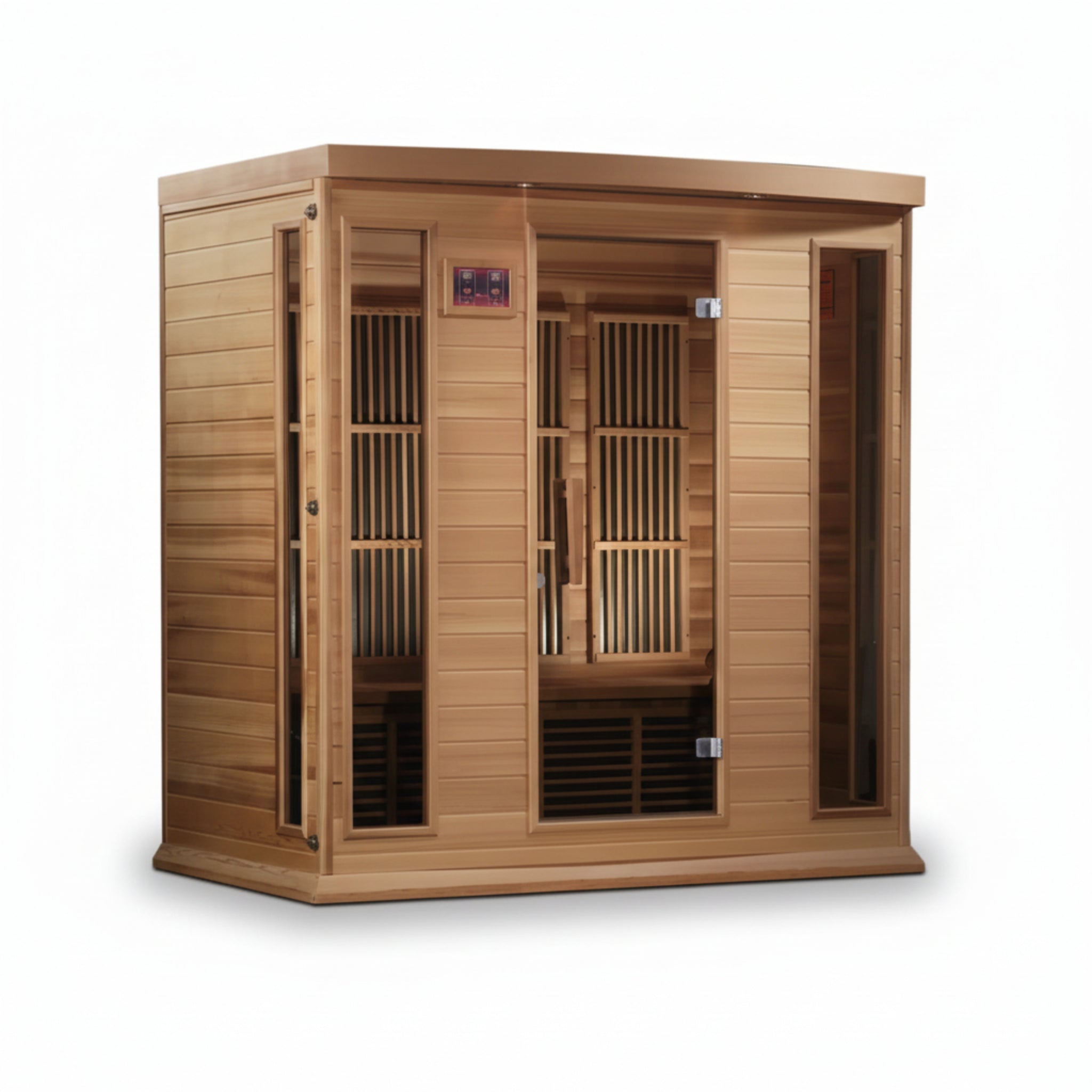 Maxxus 4-Person Infrared Sauna – Hemlock Wood Indoor System with Bluetooth & Chromotherapy Lighting