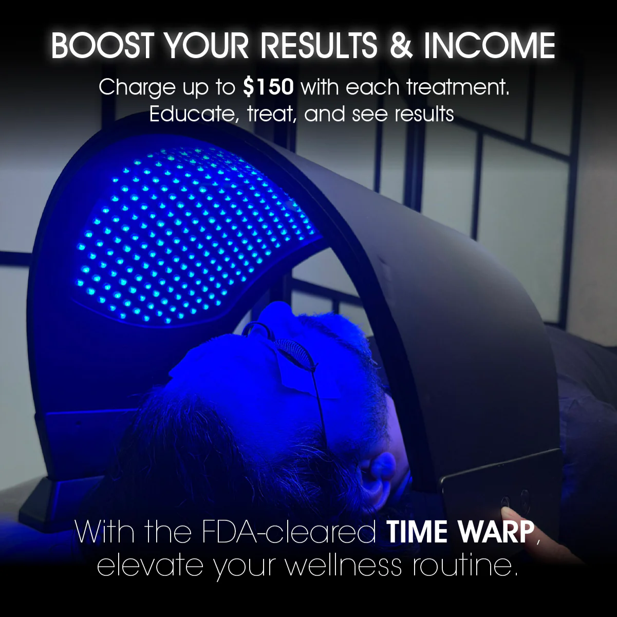 TIME WARP LED Light Therapy Panel – Professional Red, Blue & Infrared Skincare System with Stand