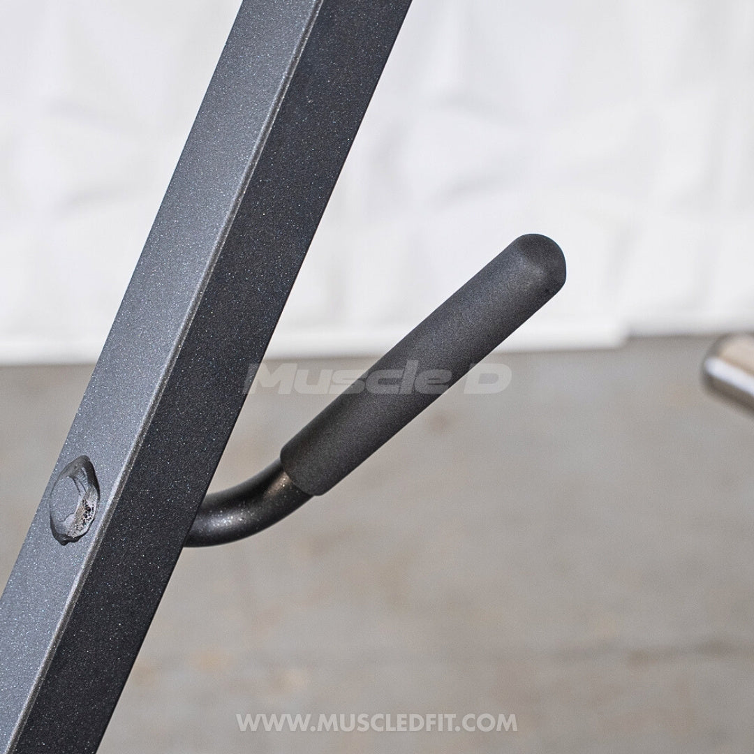 Excel Vertical Leg Press - Muscle D Fitness - Plate Load Leg Press - Adjustabe Back Pad - Weight Storage Pegs - Safety stops