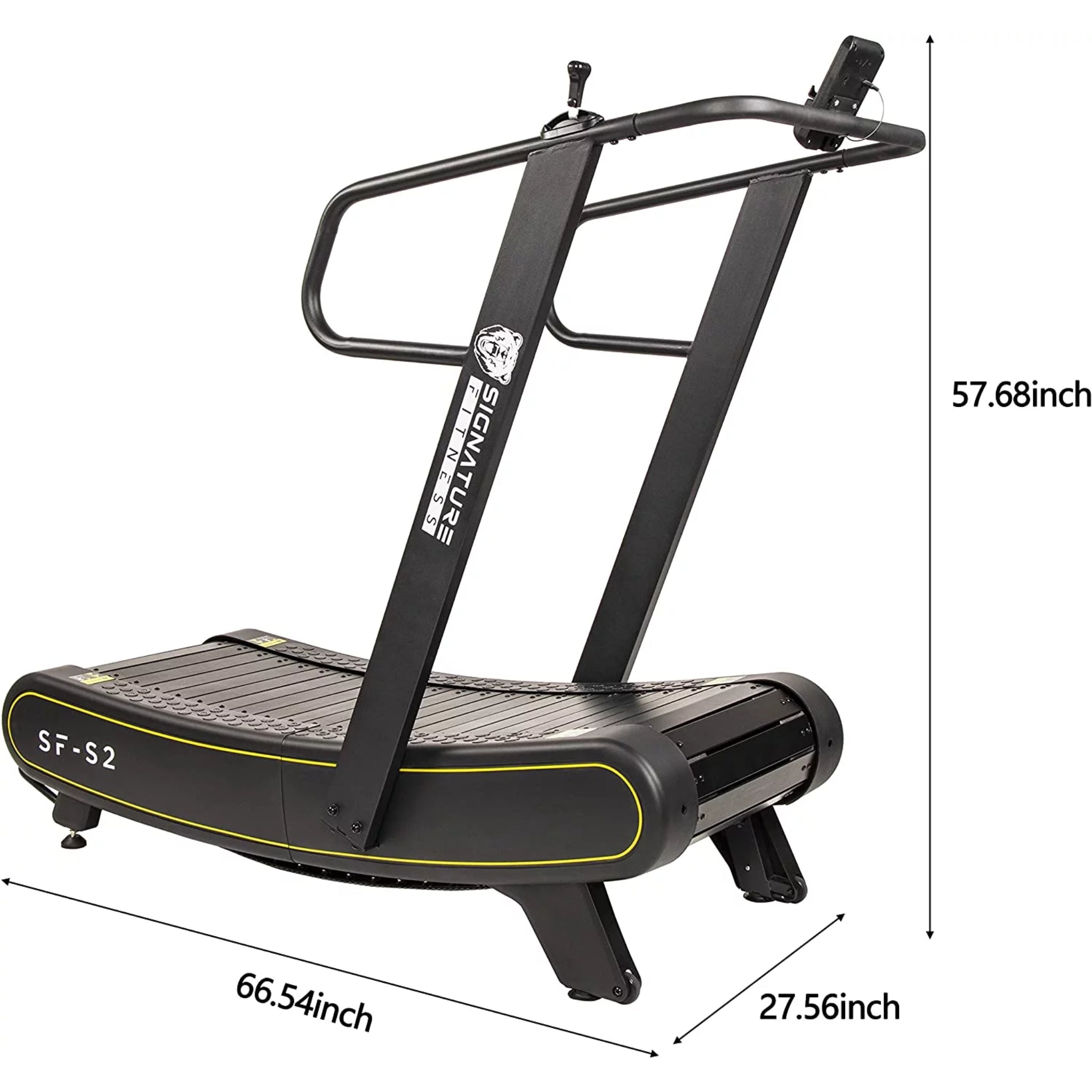 SF-S2 Sprint Demon Curved Manual Treadmill with Adjustable Resistance (300 lb Capacity)